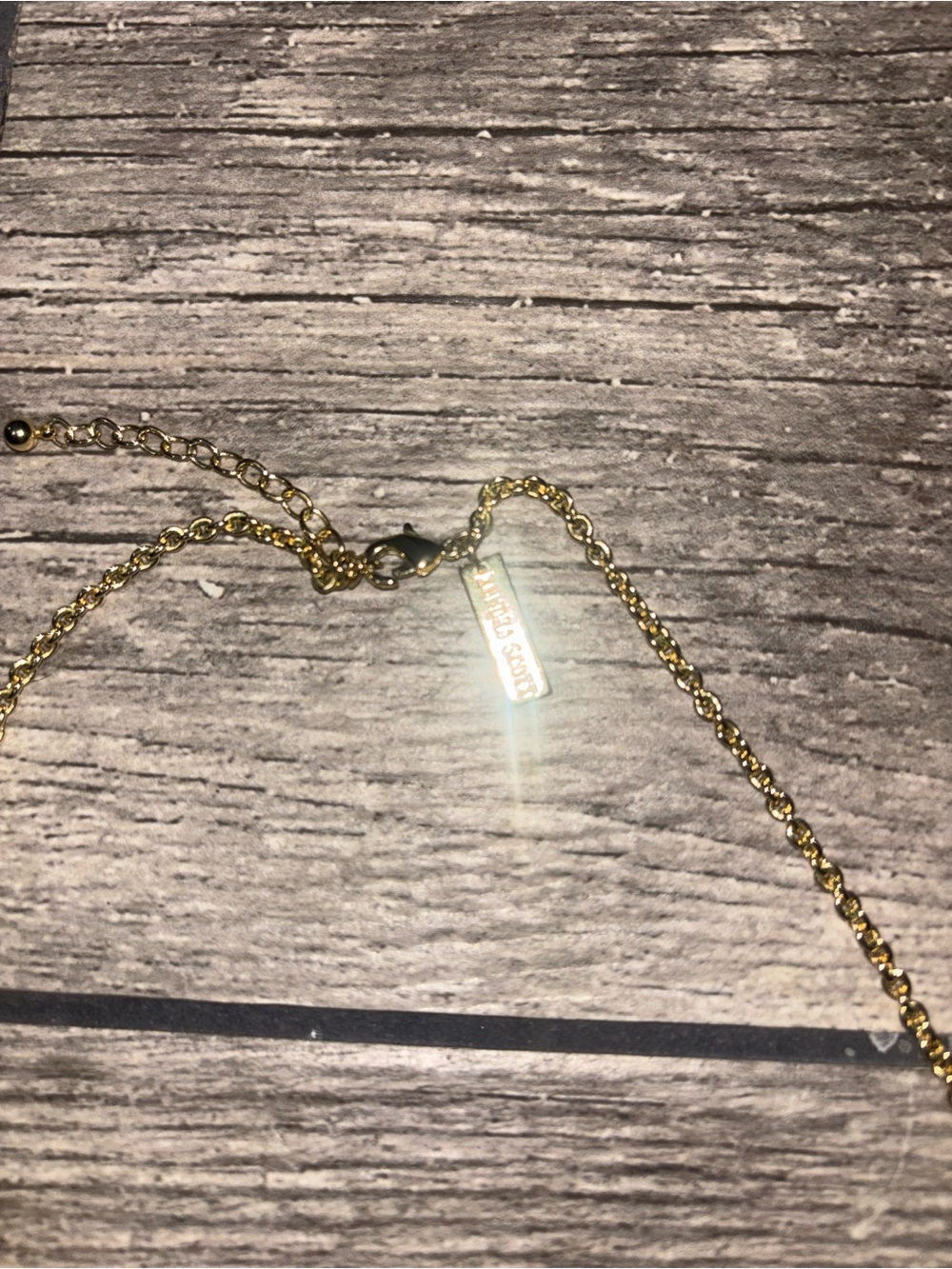 Kendra Scott Yellow Gold-Tone Five-Stone Necklace - Picture 4 of 5